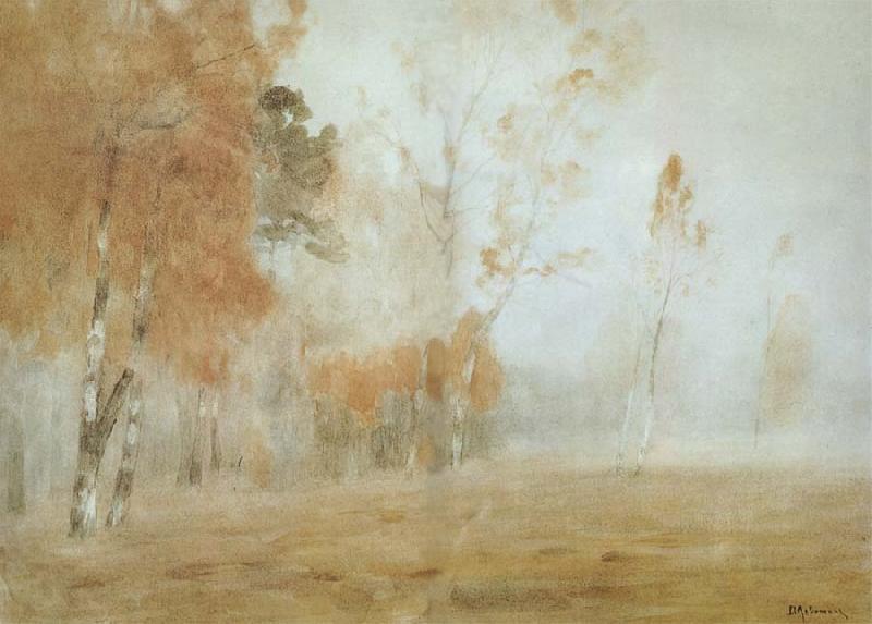 Isaac Levitan Mist,Autumn oil painting picture